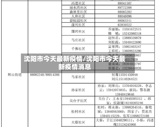 沈阳市今天最新疫情/沈阳市今天最新疫情消息