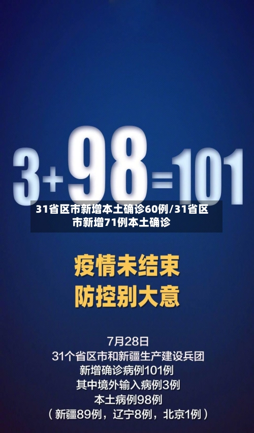 31省区市新增本土确诊60例/31省区市新增71例本土确诊-第3张图片