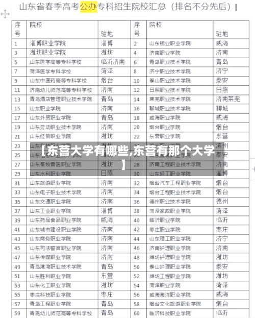 【东营大学有哪些,东营有那个大学】