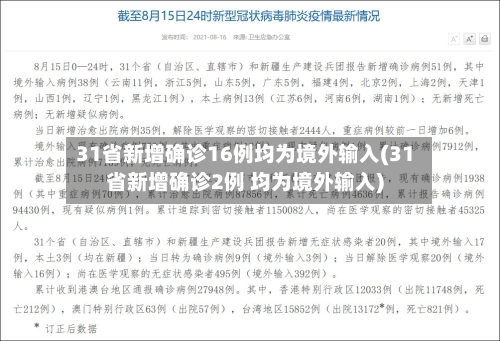 31省新增确诊16例均为境外输入(31省新增确诊2例 均为境外输入)-第2张图片
