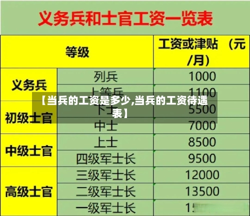 【当兵的工资是多少,当兵的工资待遇表】