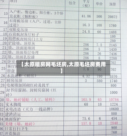 【太原租房网毛坯房,太原毛坯房费用】