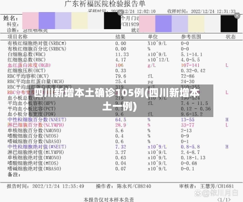 四川新增本土确诊105例(四川新增本土一例)