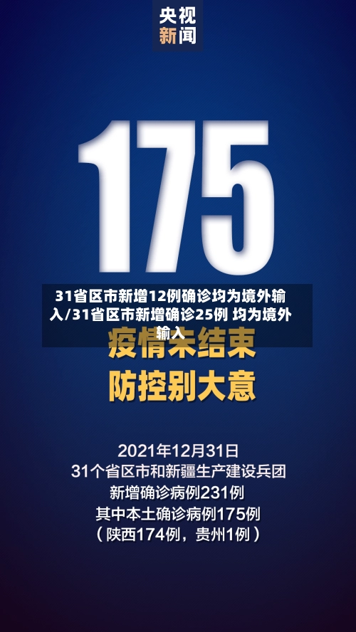 31省区市新增12例确诊均为境外输入/31省区市新增确诊25例 均为境外输入