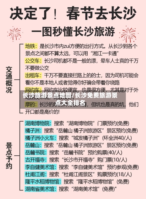 长沙旅游景点地图/长沙免费旅游景点大全排名